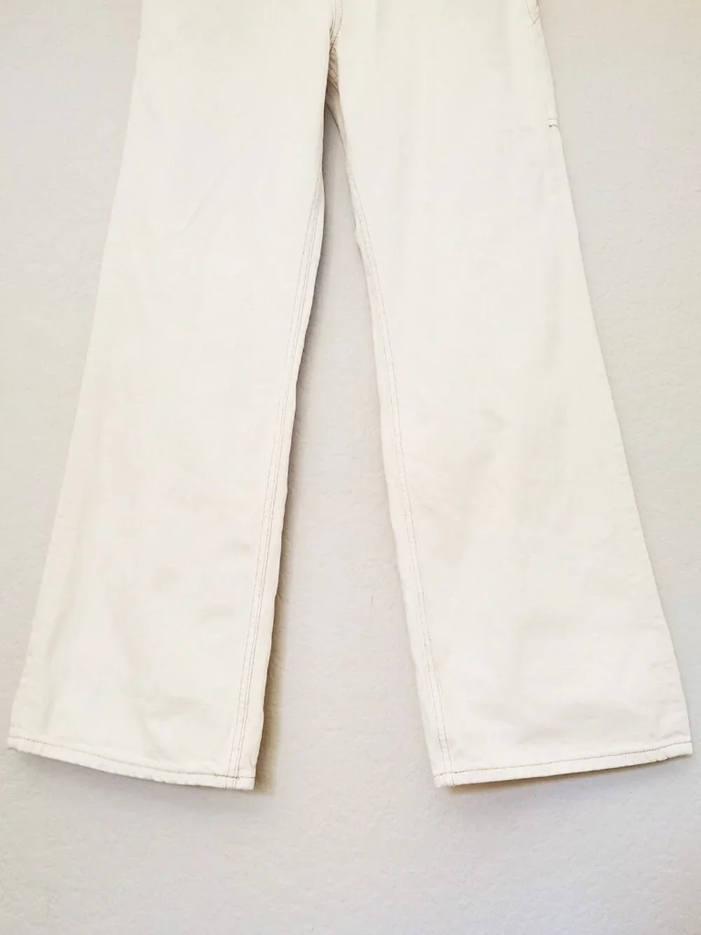 NEW Free People We The Free Tinsley Baggy Mid Rise Straight Leg Jean 29 Ecru $98